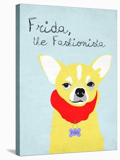 Frida the Fashionista Chihuahua-Ginger Oliphant-Stretched Canvas