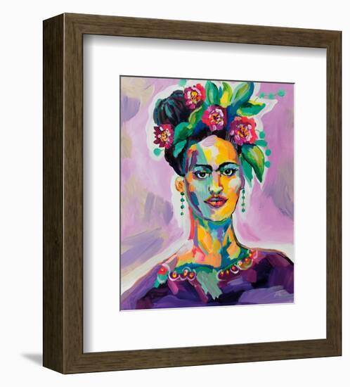 Frida v2-Jeanette Vertentes-Framed Art Print