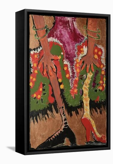 Fridas Legs Gold-Jennie Cooley-Framed Stretched Canvas