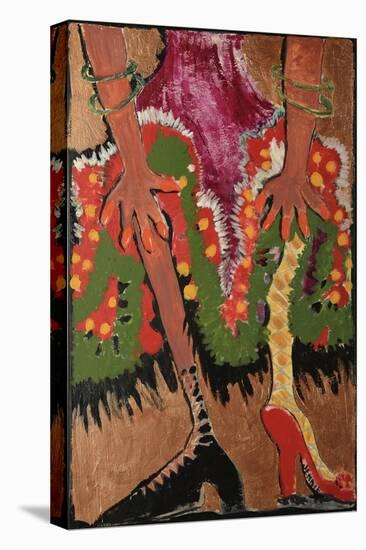 Fridas Legs Gold-Jennie Cooley-Stretched Canvas
