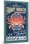 Friday Harbor, San Juan Island, WA - Dungeness Crab Vintage Sign-Lantern Press-Mounted Art Print