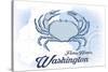 Friday Harbor, Washington - Crab - Blue - Coastal Icon-Lantern Press-Stretched Canvas