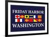 Friday Harbor, Washington - Nautical Flags-Lantern Press-Framed Premium Giclee Print