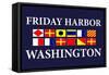 Friday Harbor, Washington - Nautical Flags-Lantern Press-Framed Stretched Canvas