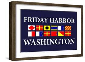 Friday Harbor, Washington - Nautical Flags-Lantern Press-Framed Art Print