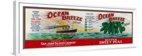 Friday Harbor, Washington - Ocean Breeze Sweet Peas Label-Lantern Press-Framed Premium Giclee Print