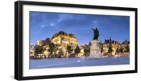 Friday Market Square at dusk, Ghent, Flanders, Belgium, Europe-Ian Trower-Framed Photographic Print