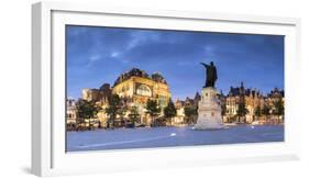 Friday Market Square at dusk, Ghent, Flanders, Belgium, Europe-Ian Trower-Framed Photographic Print