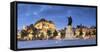 Friday Market Square at dusk, Ghent, Flanders, Belgium, Europe-Ian Trower-Framed Stretched Canvas