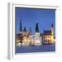Friday Market Square at dusk, Ghent, Flanders, Belgium-Ian Trower-Framed Photographic Print