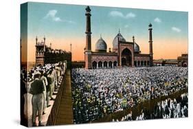 Friday Prayers, Jama Masjid, Delhi, India, Early 20th Century-null-Stretched Canvas