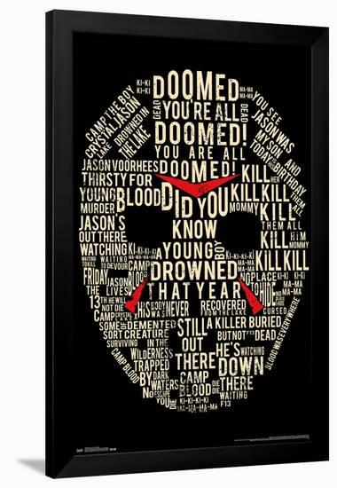 Friday The 13th - Text Mask-Trends International-Framed Poster