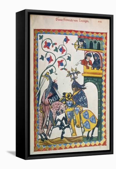 Friderich Von Leiningen-Heidelberger Lieder-Handschrift-Framed Stretched Canvas