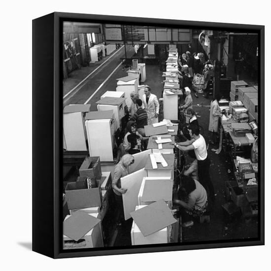 Fridge Assembly Line at the General Electric Company, Swinton, South Yorkshire, 1964-Michael Walters-Framed Stretched Canvas