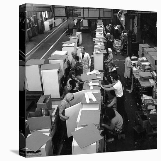 Fridge Assembly Line at the General Electric Company, Swinton, South Yorkshire, 1964-Michael Walters-Stretched Canvas