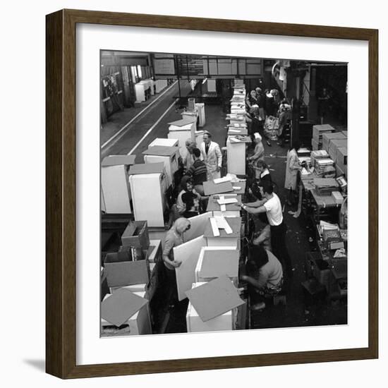 Fridge Assembly Line at the General Electric Company, Swinton, South Yorkshire, 1964-Michael Walters-Framed Photographic Print