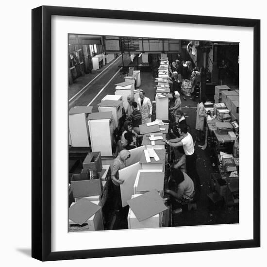 Fridge Assembly Line at the General Electric Company, Swinton, South Yorkshire, 1964-Michael Walters-Framed Photographic Print