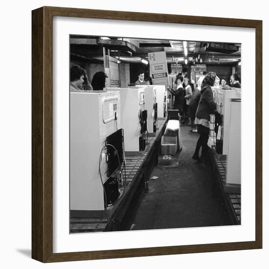 Fridge Assembly Line at the General Electric Company, Swinton, South Yorkshire, 1964-Michael Walters-Framed Photographic Print