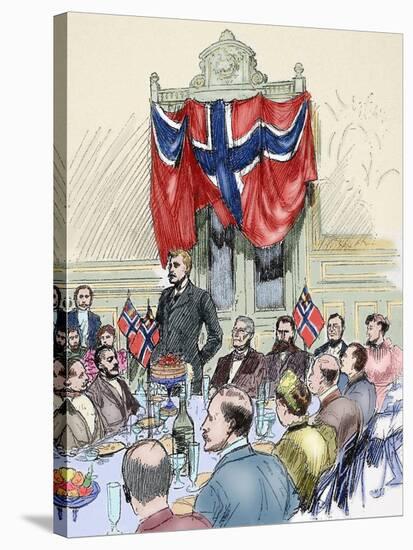 Fridtjof Nansen (1861-1930). Norwegian Scientist. Banquet in His Honour at Britannia Hotel in Trond-Tarker-Stretched Canvas