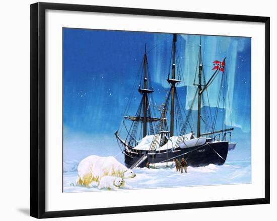 Fridtjof Nansen and the Fram-Angus Mcbride-Framed Giclee Print