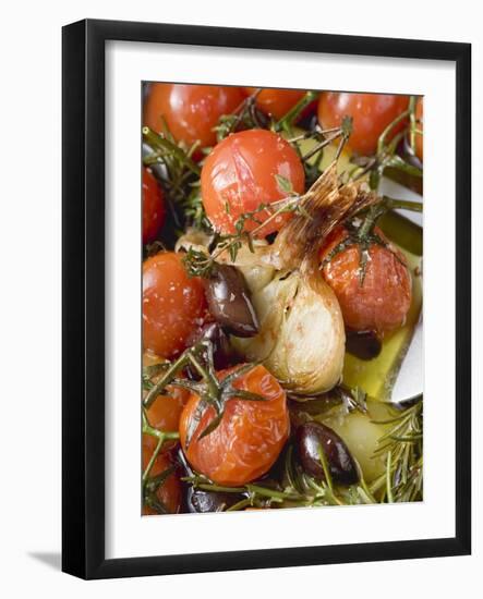 Fried Cherry Tomatoes with Garlic and Olives-null-Framed Photographic Print