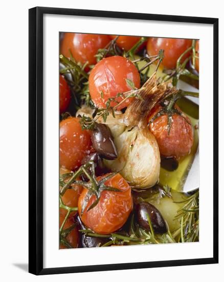 Fried Cherry Tomatoes with Garlic and Olives-null-Framed Photographic Print