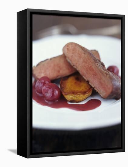 Fried Duck Breast with Cherries (France)-Jean Cazals-Framed Stretched Canvas