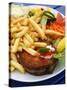 Fried Laks with Chips, Jutland, Denmark, Scandinavia, Europe-Yadid Levy-Stretched Canvas