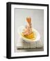 Fried Prawn with Dip on Slice of Lemon-null-Framed Photographic Print