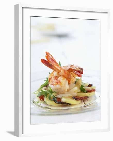 Fried Prawns on Potato, Asparagus and Ham Salad-Jo Kirchherr-Framed Photographic Print