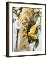 Fried Sea Bass with Herbs, Garlic and Lemon-null-Framed Photographic Print