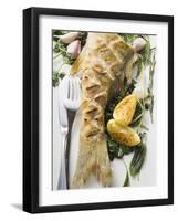 Fried Sea Bass with Herbs, Garlic and Lemon-null-Framed Photographic Print