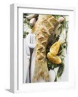 Fried Sea Bass with Herbs, Garlic and Lemon-null-Framed Photographic Print