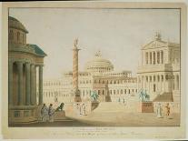 The Capitol, Set Design for 'Titus', by Wolfgang Amadeus Mozart-Friedrich Beuther-Framed Stretched Canvas