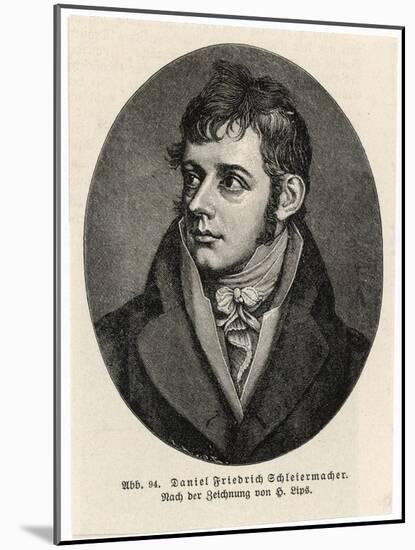 Friedrich Ernst Daniel Schleiermacher German Philologist and Protestant Philosopher-H. Lips-Mounted Photographic Print