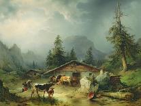 Landscape with a Shepherd, 1826-Friedrich Gauermann-Laminated Giclee Print