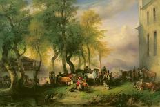 Landscape with a Shepherd, 1826-Friedrich Gauermann-Framed Giclee Print