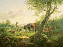 Cattlemarket on Maria Plain, 1837-Friedrich Gauermann-Framed Giclee Print