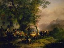 Cattlemarket on Maria Plain, 1837-Friedrich Gauermann-Framed Giclee Print