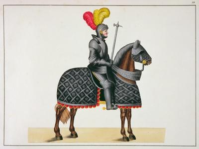 Knight in Armour on his Horse, Plate from 'A History of the Development and Customs of Chivalry'