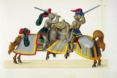Two Knights at a Tournament, Plate from "A History of the Development and Customs of Chivalry"