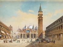 Piazza Di San Marco, Venice-Friedrich Perlberg-Framed Stretched Canvas