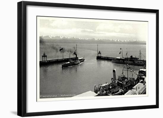 Friedrichshafen Am Bodensee, Hafeneinfahrt, Dampfer-null-Framed Giclee Print