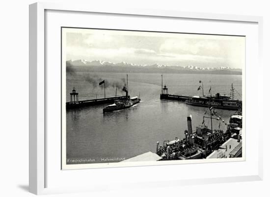 Friedrichshafen Am Bodensee, Hafeneinfahrt, Dampfer-null-Framed Giclee Print