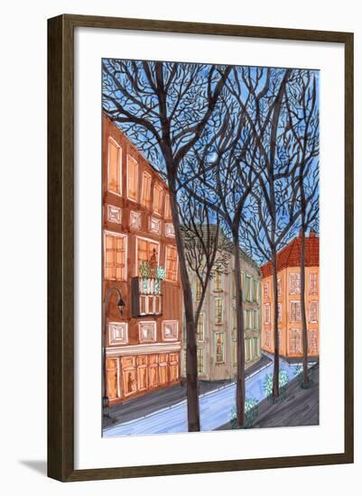 Friedrichshain At Night, 2017-Charlotte Orr-Framed Giclee Print