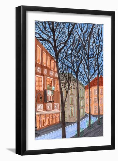 Friedrichshain At Night, 2017-Charlotte Orr-Framed Giclee Print