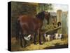 Friendly Farmyard-John Frederick Herring II-Stretched Canvas