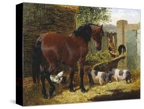 Friendly Farmyard-John Frederick Herring II-Stretched Canvas