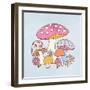 Friendly Fungi II-Victoria Barnes-Framed Art Print