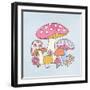 Friendly Fungi II-Victoria Barnes-Framed Art Print